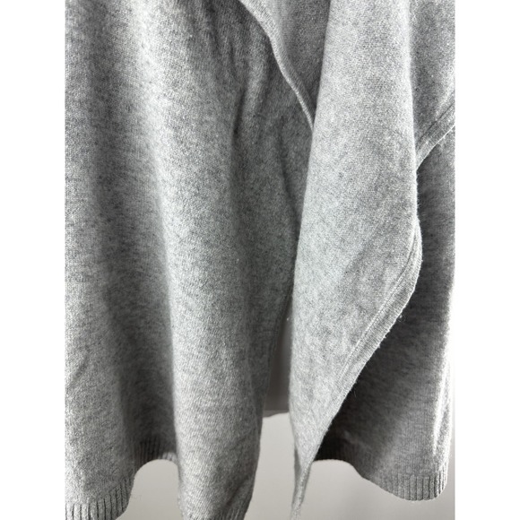 L.L. Bean 100% Cashmere Gray Open Front Cardigan Sweater Women's Medium Pockets - Picture 12 of 16